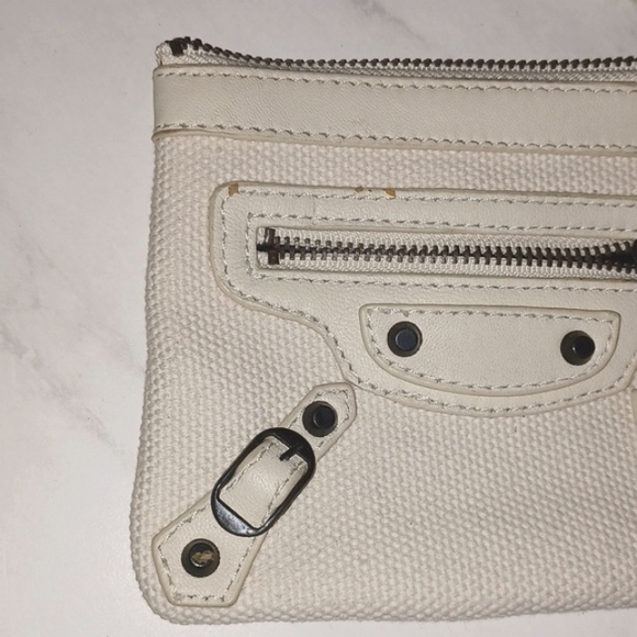 Balenciaga small Canvas & Leather Pouch Coin purse - Picture 3 of 6